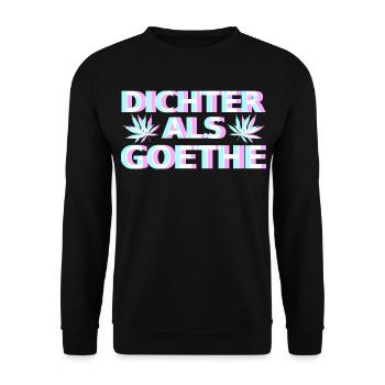 Cannabis Goethe - Unisex Pullover - Schwarz - Vorne - Alina (178cm) & Michal (187cm)