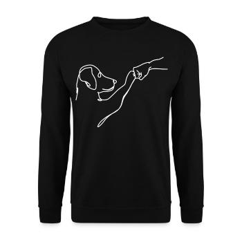 Oneliner - Dog and Human Fist - Unisex Sweatshirt - black - Front - Alina (178cm) & Michal (187cm)