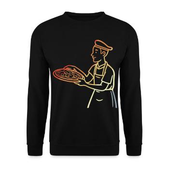 Vintage Pizza Maker - Unisex Sweatshirt - black - Front - Alina (178cm) & Michal (187cm)