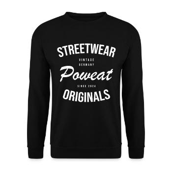 Vintage Poweat Streetwear - Unisex Sweatshirt - black - Front - Alina (178cm) & Michal (187cm)