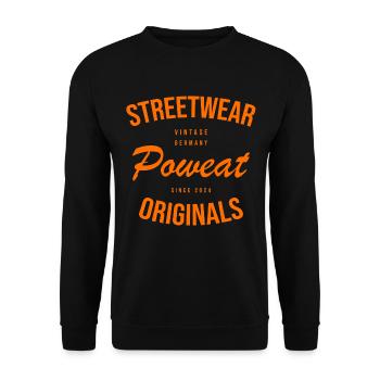 Vintage Poweat Streetwear - Unisex Sweatshirt - black - Front - Alina (178cm) & Michal (187cm)