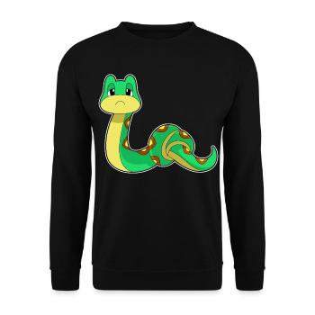 Lustige Schlange  - Unisex Pullover - Schwarz - Vorne - Alina (178cm) & Michal (187cm)