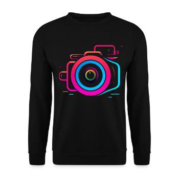 Camera Synthwave Style - Unisex Sweatshirt - black - Front - Alina (178cm) & Michal (187cm)