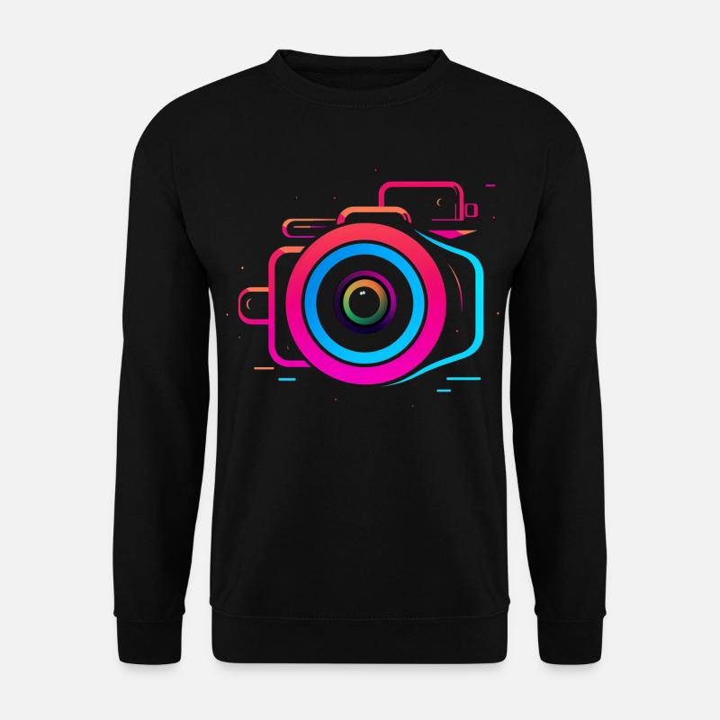 Kamera Synthwave Stil - Unisex Pullover - Schwarz