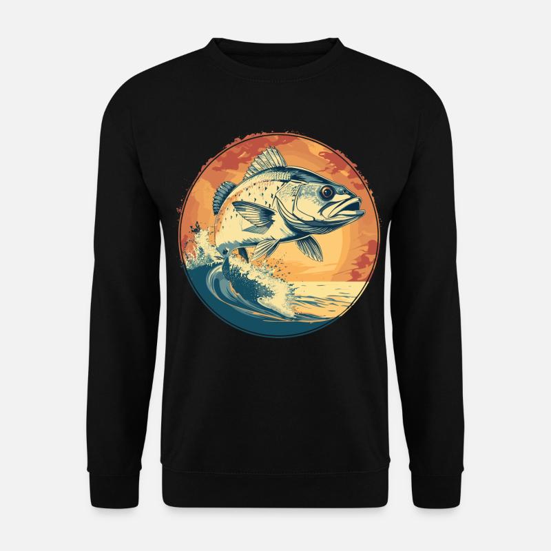 Fisch Illustration - Unisex Pullover - Schwarz