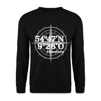 Flensburg Coordinates Souvenir - Unisex Sweatshirt - black - Front - Alina (178cm) & Michal (187cm)