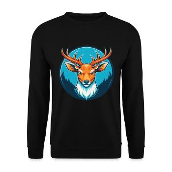 Deer Cute Kawaii Cartoon Clipart Animal Pet Logo - Unisex Sweatshirt - black - Front - Alina (178cm) & Michal (187cm)