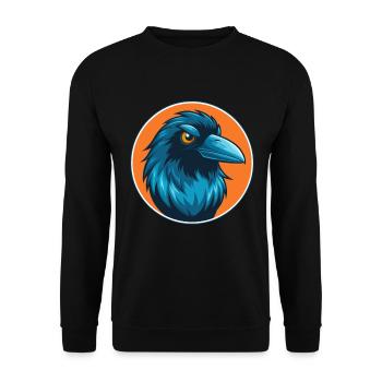 Krähe Niedliche Kawaii Cartoon Clipart Tier Haustier Logo - Unisex Pullover - Schwarz - Vorne - Alina (178cm) & Michal (187cm)