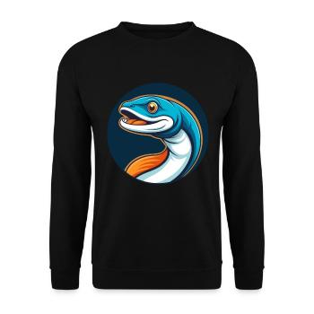 Eel Cute Kawaii Cartoon Clipart Animal Pet Logo - Unisex Sweatshirt - black - Front - Alina (178cm) & Michal (187cm)