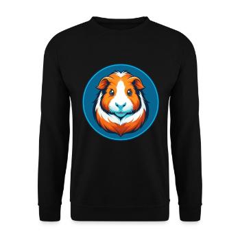cochon d’Inde mignon Kawaii dessin animé animal animal logo - Sweat-shirt Unisexe - noir - Devant - Alina (178cm) & Michal (187cm)