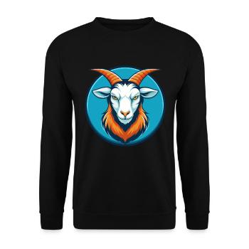 Ziege süß Kawaii Cartoon Clipart Tier Haustier Logo - Unisex Pullover - Schwarz - Vorne - Alina (178cm) & Michal (187cm)