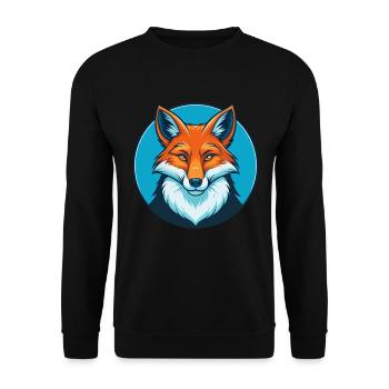 Fuchs süße Kawaii Cartoon Clipart Tier Haustier Logo - Unisex Pullover - Schwarz - Vorne - Alina (178cm) & Michal (187cm)