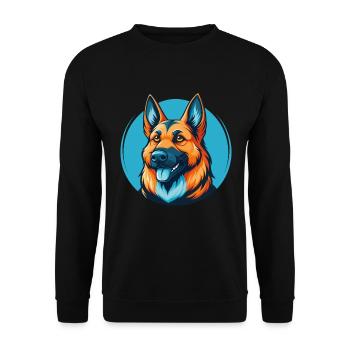 German Shepherd Dog Cute Kawaii Cartoon Pet Logo - Unisex Sweatshirt - black - Front - Alina (178cm) & Michal (187cm)