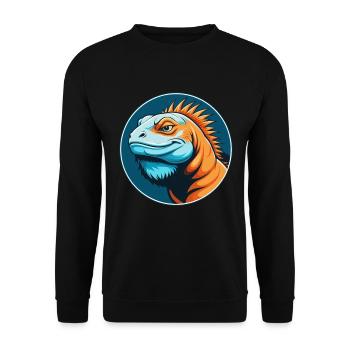 Iguana Cute Kawaii Cartoon Clipart Animal Pet Logo - Unisex Sweatshirt - black - Front - Alina (178cm) & Michal (187cm)