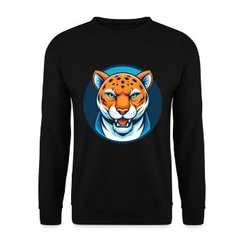 Jaguar Cute Kawaii Cartoon Clipart Animal Pet Logo - Unisex Sweatshirt - black - Front - Alina (178cm) & Michal (187cm)