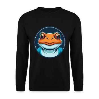 Frog Cute Kawaii Cartoon Clipart Animal Pet Logo - Unisex Sweatshirt - black - Front - Alina (178cm) & Michal (187cm)