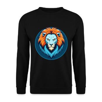 Lion mignon Kawaii dessin animé Clipart Animal Pet Logo - Sweat-shirt Unisexe - noir - Devant - Alina (178cm) & Michal (187cm)