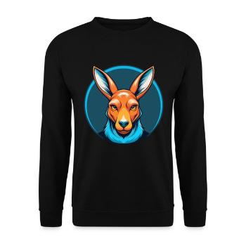 Kangourou mignon Kawaii dessin animé Animal Animal Logo - Sweat-shirt Unisexe - noir - Devant - Alina (178cm) & Michal (187cm)