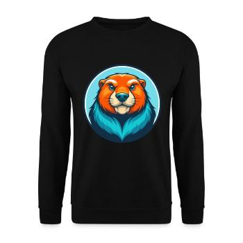 Murmeltier Niedliche Kawaii Cartoon Clipart Tier Haustier Logo - Unisex Pullover - Schwarz - Vorne - Alina (178cm) & Michal (187cm)