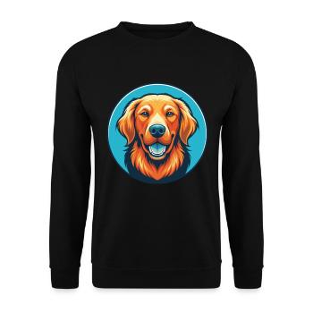 Golden Retriever Dog Cute Kawaii Cartoon Pet Logo - Unisex Sweatshirt - black - Front - Alina (178cm) & Michal (187cm)