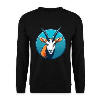 Oryx mignon kawaii dessin animé clipart animal de compagnie logo - Sweat-shirt Unisexe - noir - Devant - Alina (178cm) & Michal (187cm)
