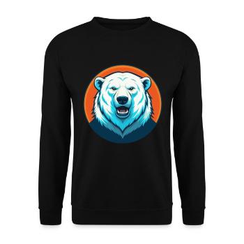 ours polaire mignon Kawaii dessin animé animal de compagnie logo - Sweat-shirt Unisexe - noir - Devant - Alina (178cm) & Michal (187cm)