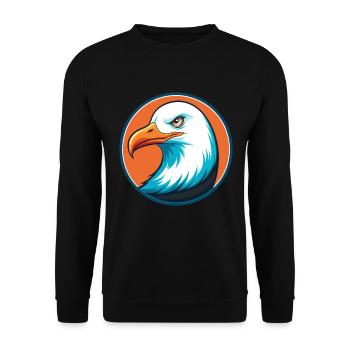 Seagull Cute Funny Kawaii Cartoon Animal Pet Logo - Unisex Sweatshirt - black - Front - Alina (178cm) & Michal (187cm)