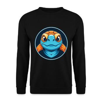 Turtle Cute Kawaii Cartoon Clipart Animal Pet Logo - Unisex Sweatshirt - black - Front - Alina (178cm) & Michal (187cm)