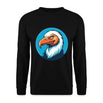 vautour mignon drôle kawaii dessin animé animal animal logo - Sweat-shirt Unisexe - noir - Devant - Alina (178cm) & Michal (187cm)