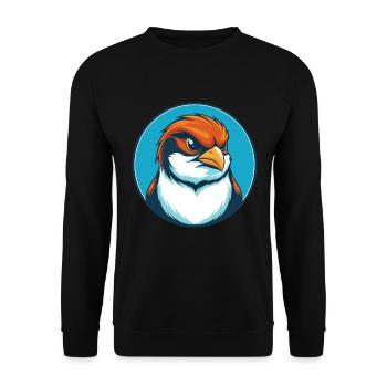 Sparrow Cute Funny Kawaii Cartoon Animal Pet Logo - Unisex Sweatshirt - black - Front - Alina (178cm) & Michal (187cm)