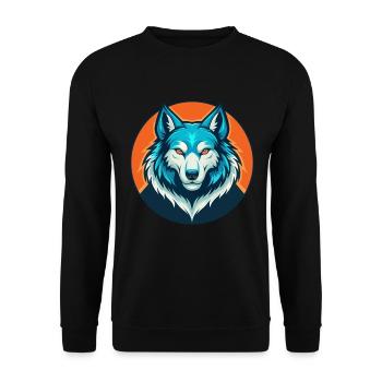 Wolf Cute Kawaii Cartoon Clipart Animal Pet Logo - Unisex Sweatshirt - black - Front - Alina (178cm) & Michal (187cm)