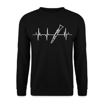 Battement de cœur de la clarinette - Sweat-shirt Unisexe - noir - Devant - Alina (178cm) & Michal (187cm)