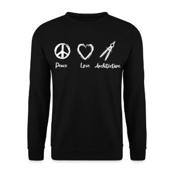 J’adore l’architecture - Sweat-shirt Unisexe - noir - Devant - Alina (178cm) & Michal (187cm)