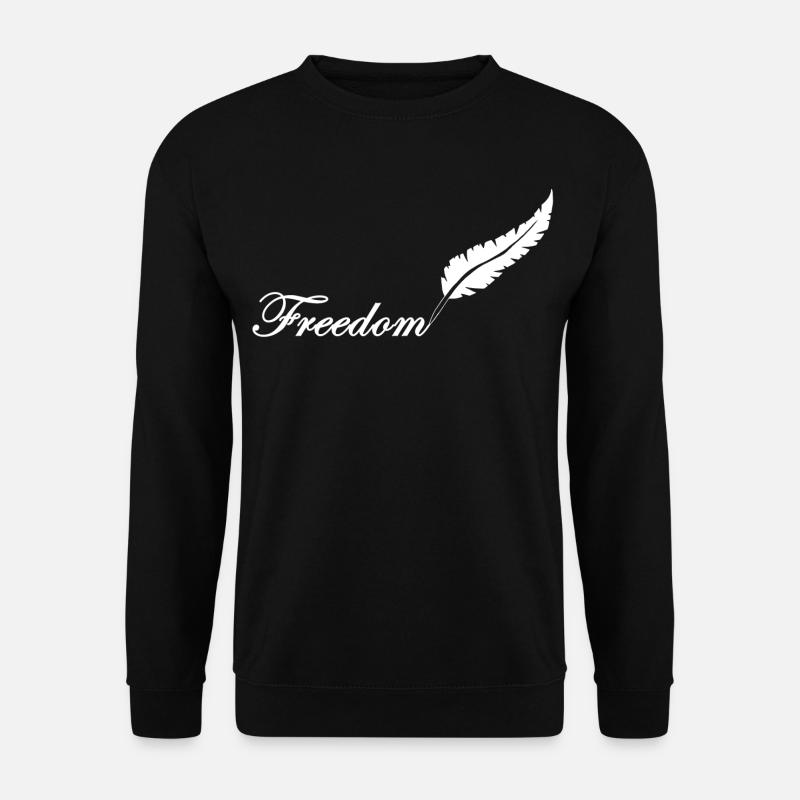 White feather and freedom - Unisex Sweatshirt - black