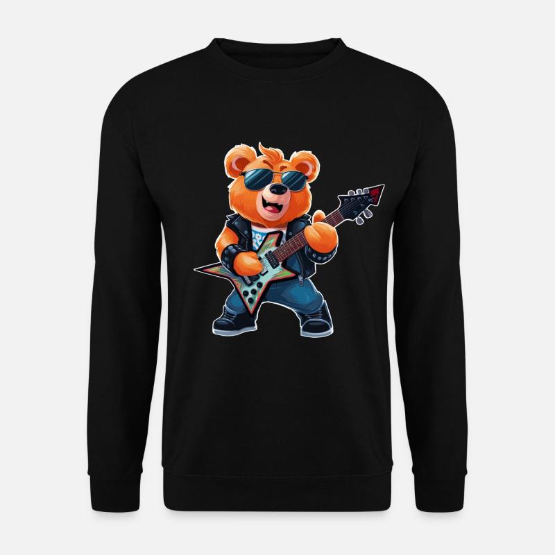 Heavy Metal Teddy Bear Guitariste - Sweat-shirt Unisexe - noir