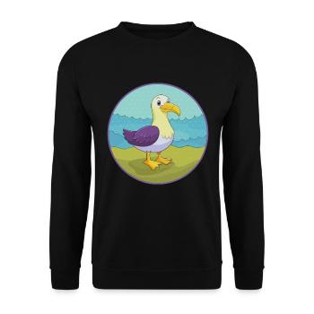 Albatross Cute Kawaii Cartoon Clipart Animal Pet - Unisex Sweatshirt - black - Front - Alina (178cm) & Michal (187cm)
