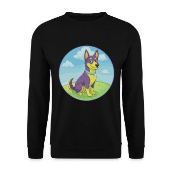 Australian Kelpie Dog Cute Kawaii Cartoon Animal - Unisex Sweatshirt - black - Front - Alina (178cm) & Michal (187cm)