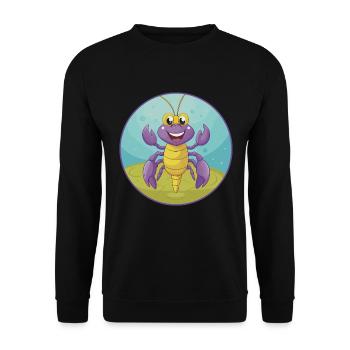 Craw Mignon Kawaii Dessin animé Clipart Animal de compagnie - Sweat-shirt Unisexe - noir - Devant - Alina (178cm) & Michal (187cm)