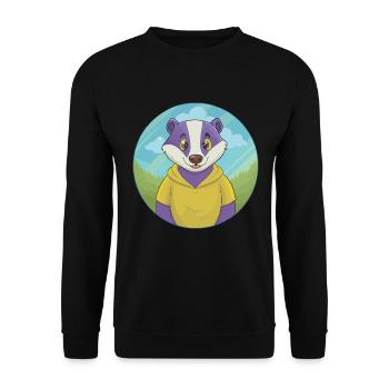 blaireau mignon kawaii dessin animé clipart animal de compagnie - Sweat-shirt Unisexe - noir - Devant - Alina (178cm) & Michal (187cm)