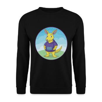 Aardvark mignon Kawaii dessin animé Clipart Animal de compagnie - Sweat-shirt Unisexe - noir - Devant - Alina (178cm) & Michal (187cm)