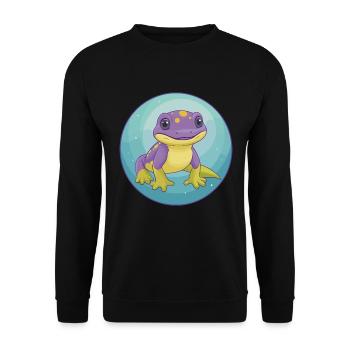 Salamandre mignon Kawaii dessin animé Clipart Animal de compagnie - Sweat-shirt Unisexe - noir - Devant - Alina (178cm) & Michal (187cm)