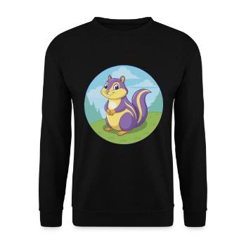 Chipmunk Cute Kawaii Cartoon Clipart Animal Pet - Unisex Sweatshirt - black - Front - Alina (178cm) & Michal (187cm)