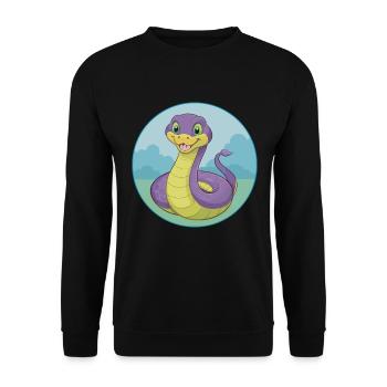 Cobra Cute Kawaii Cartoon Clipart Animal Pet - Unisex Sweatshirt - black - Front - Alina (178cm) & Michal (187cm)