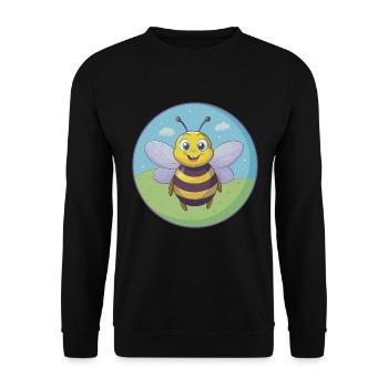 Biene Niedlich Kawaii Cartoon Clipart Tier Haustier - Unisex Pullover - Schwarz - Vorne - Alina (178cm) & Michal (187cm)