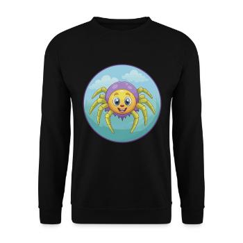 Spinne Niedlich Kawaii Cartoon Clipart Tier Haustier - Unisex Pullover - Schwarz - Vorne - Alina (178cm) & Michal (187cm)