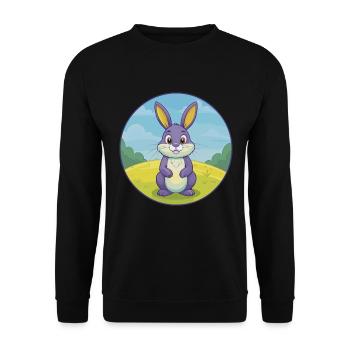 Rabbit Cute Kawaii Cartoon Clipart Animal Pet - Unisex Sweatshirt - black - Front - Alina (178cm) & Michal (187cm)