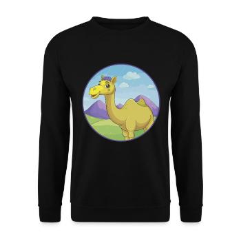 Camel Cute Kawaii Cartoon Clipart Animal Pet - Unisex Sweatshirt - black - Front - Alina (178cm) & Michal (187cm)
