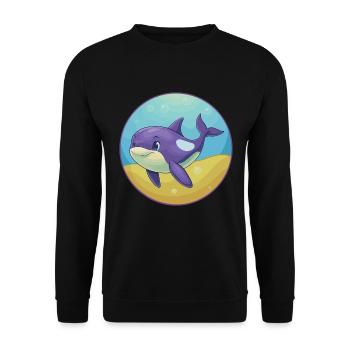 Orca Cute Kawaii Cartoon Clipart Animal Pet - Unisex Sweatshirt - black - Front - Alina (178cm) & Michal (187cm)