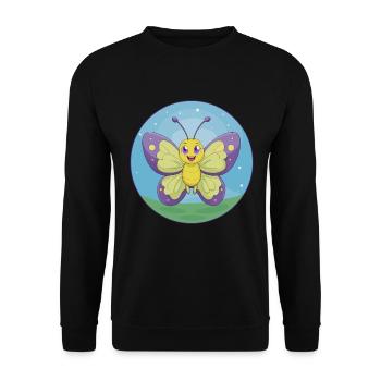 papillon mignon kawaii dessin animé clipart animal de compagnie - Sweat-shirt Unisexe - noir - Devant - Alina (178cm) & Michal (187cm)