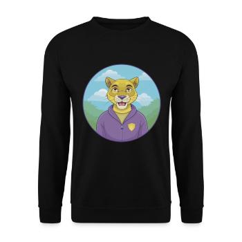 Cougar Cute Kawaii Cartoon Clipart Animal Pet - Unisex Sweatshirt - black - Front - Alina (178cm) & Michal (187cm)